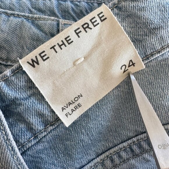 NWT Free People Avalon Drapey Flare Jeans Light Blue 24 - Picture 12 of 12